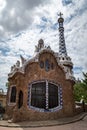 PARK GUELL, BARCELONA, CATALONIA: the whimsical \'gingerbread house\', designed by Antoni Gaudi